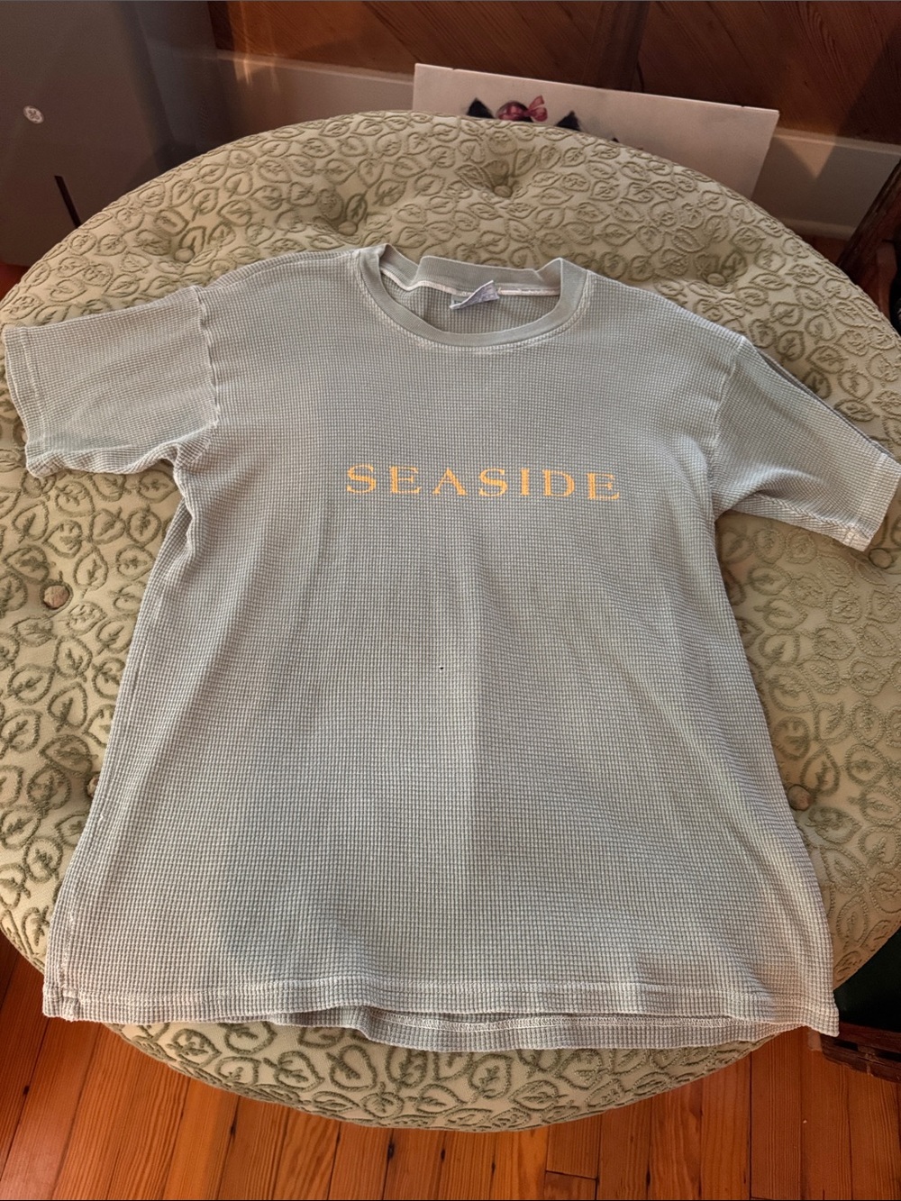 Fresh Produce Sage Green Waffle Knit Crewneck Top